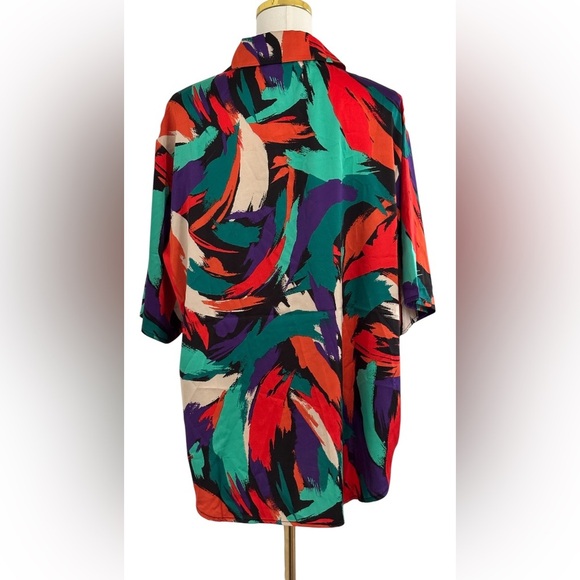 Multicolor Abstract Women's Blouse Sz XL. Art to Wear. SKU 2 - Picture 2 of 6
